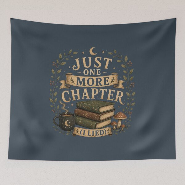 Item preview, Just One More Chapter (I Lied) Vintage Book Lover Shirt | Cozy Reader Gift | Bookworm Aesthetic designed and sold by Moonwoven Studio.