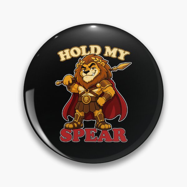 Item preview, Hold My Spear Funny Lion Gladiator Mascot designed and sold by Karma Design.