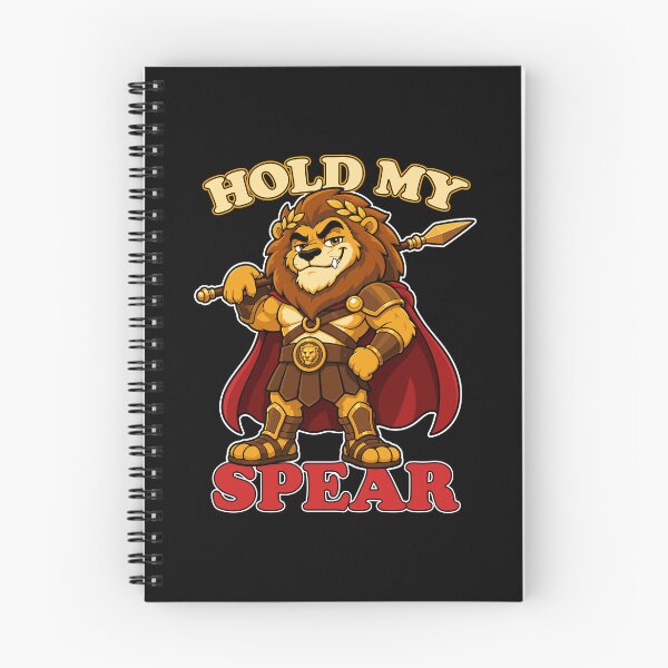 Item preview, Hold My Spear Funny Lion Gladiator Mascot designed and sold by Karma Design.