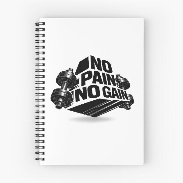 Item preview, No Pain No Gain 3D Typography Gym Motivation with Dumbbells | Fitness Workout Quote designed and sold by MimiSabu.