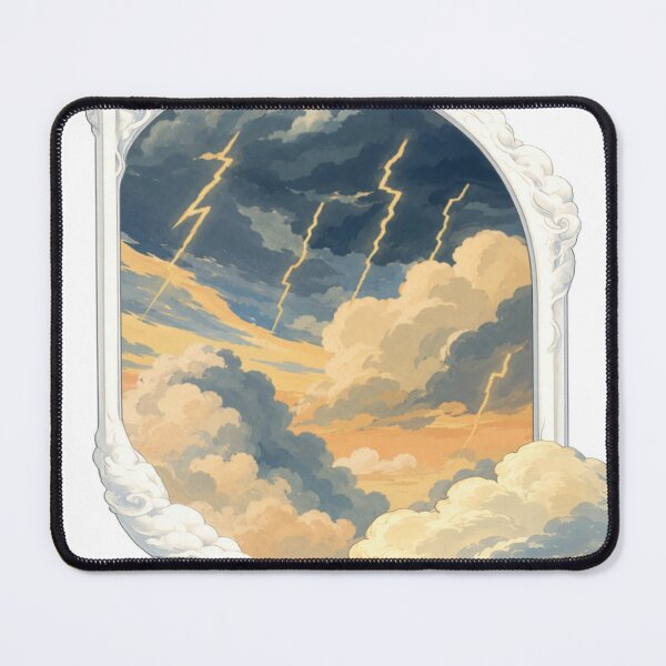 Item preview, Golden Lightning Storm Clouds – Celestial Sky Vintage Art | Dramatic Weather Landscape designed and sold by RAYapparel.