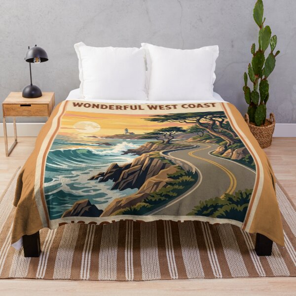 Item preview, West Coast Vintage Style Travel Advert designed and sold by Dimensionality.