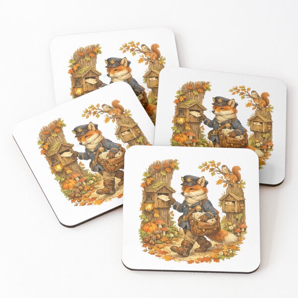 Item preview, Fox Postmaster Delivering Autumn Letters designed and sold by Mosslume Studio.