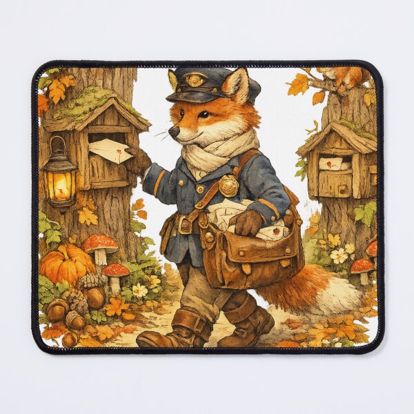 Item preview, Fox Postmaster Delivering Autumn Letters designed and sold by Mosslume Studio.