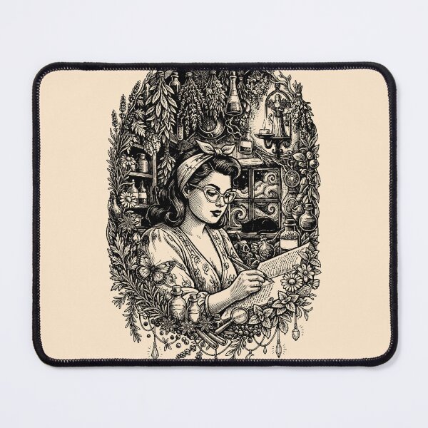 Item preview, Kitchen Witch Apothecary Vintage Engraving | Cottagecore Herbalist Gothic Botanical Art designed and sold by Rot & Bloom.