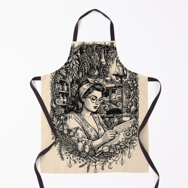 Item preview, Kitchen Witch Apothecary Vintage Engraving | Cottagecore Herbalist Gothic Botanical Art designed and sold by Rot & Bloom.