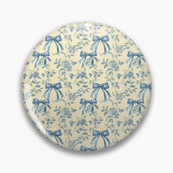 Item preview, Vintage Yellow and Blue Floral and Bow Pattern  designed and sold by LouieVanille.
