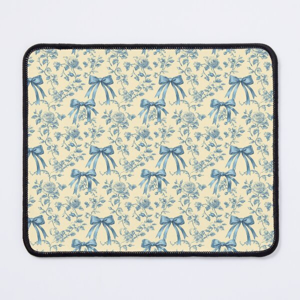 Item preview, Vintage Yellow and Blue Floral and Bow Pattern  designed and sold by LouieVanille.