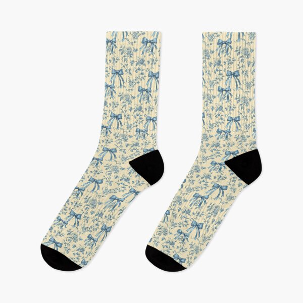 Item preview, Vintage Yellow and Blue Floral and Bow Pattern  designed and sold by LouieVanille.