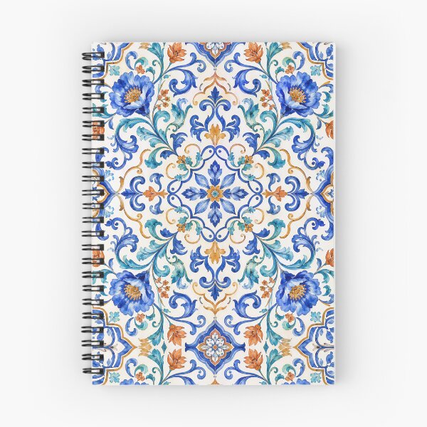 Item preview, Portuguese Azulejo Garden – Seamless Watercolor Floral Pattern designed and sold by Jandedan.