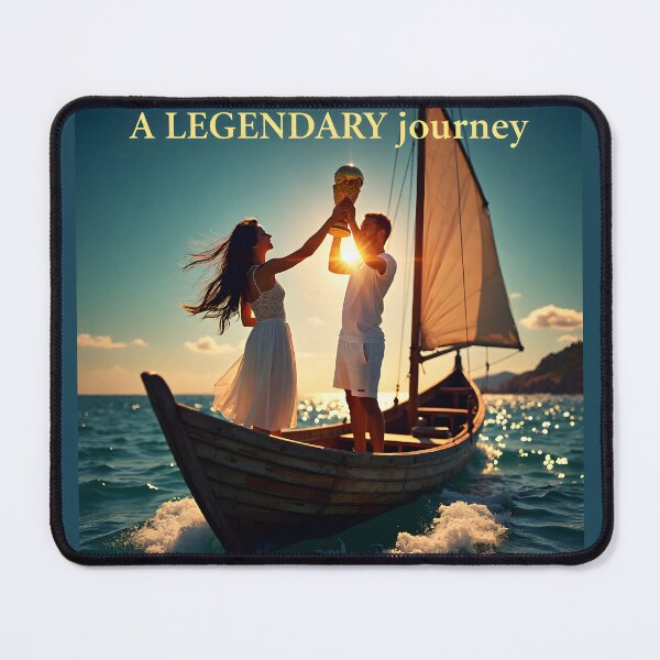 Item preview, A Legendary Journey World Cup Football Champions Poster: Sunset Sailing Victory Art designed and sold by Creative-RE.
