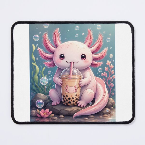 Item preview, Axolotl with Bubble Tea designed and sold by PeterPunkt.