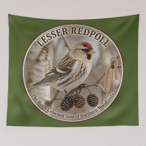 Item preview, LESSER REDPOLL    – The Birch‑Crowned Gem of Northern Woodlands designed and sold by The Digital Compass.