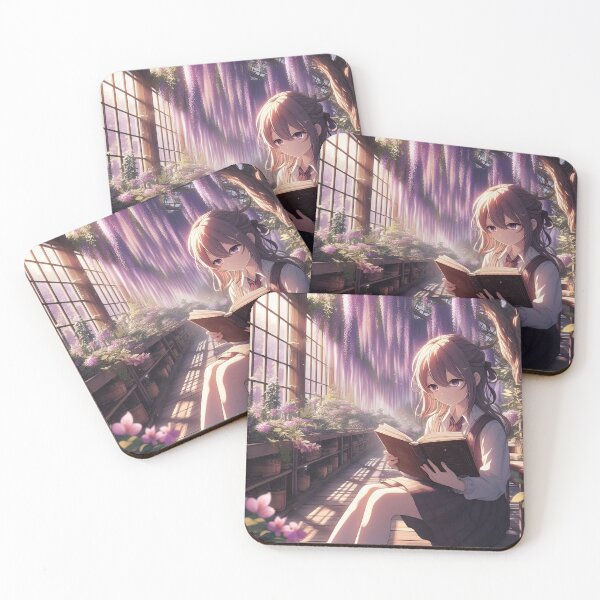 Item preview, Celestial Wisteria Anime Library Art Print designed and sold by Dhenin Studio.