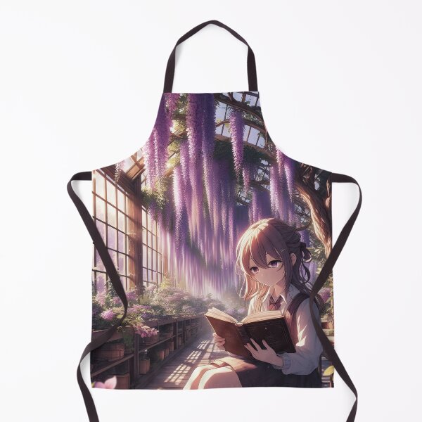 Item preview, Celestial Wisteria Anime Library Art Print designed and sold by Dhenin Studio.