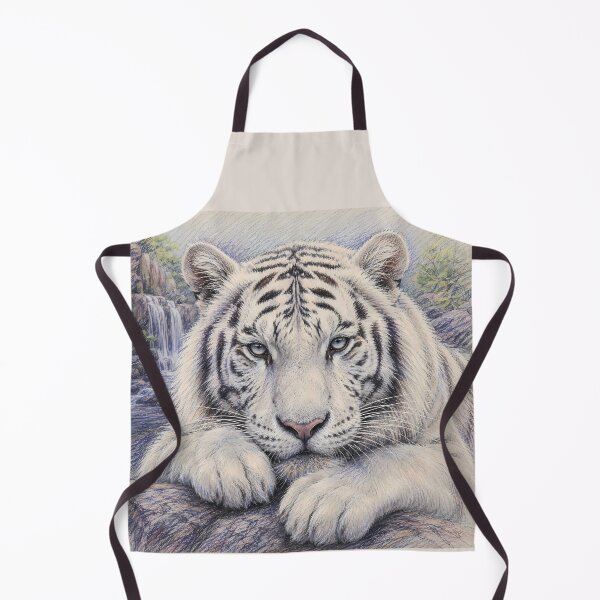 Item preview, Resting White Tiger Colored Pencil Art | Realistic White Tiger Drawing | Wildlife Fine Art Illustration | Pencil Animal Portrait | Nature Wall Decor | Tiger Lover Gift designed and sold by ManJiangHong.