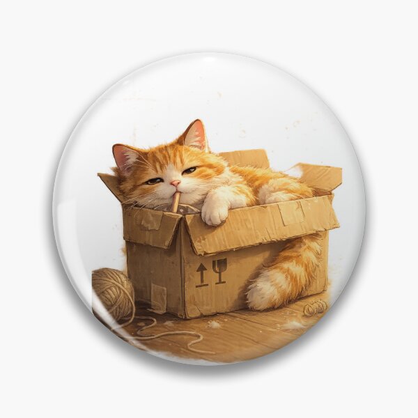 Item preview, Lazy cat in a cardboard box designed and sold by PeterPunkt.