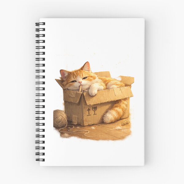 Item preview, Lazy cat in a cardboard box designed and sold by PeterPunkt.