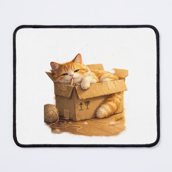Item preview, Lazy cat in a cardboard box designed and sold by PeterPunkt.