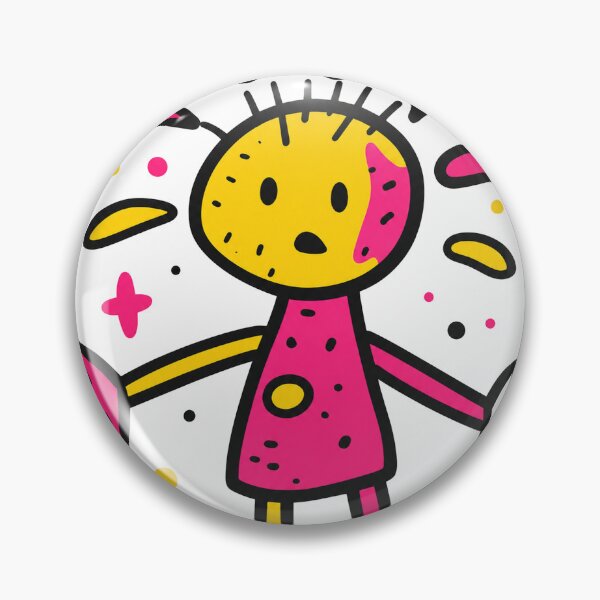 Item preview, Neon Joy Doodle – Yellow & Pink Abstract Character designed and sold by fateh236.