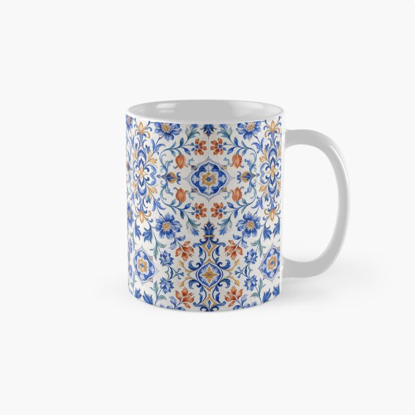 Item preview, Portuguese Azulejo Botanical – Luxury Seamless Watercolor Pattern designed and sold by Jandedan.