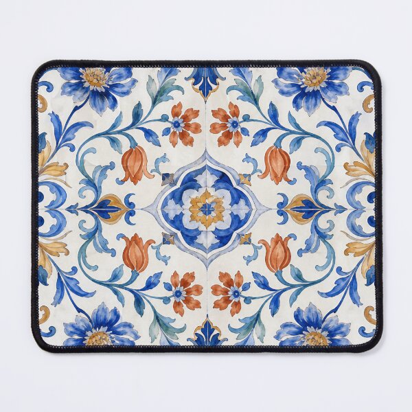 Item preview, Portuguese Azulejo Botanical – Luxury Seamless Watercolor Pattern designed and sold by Jandedan.