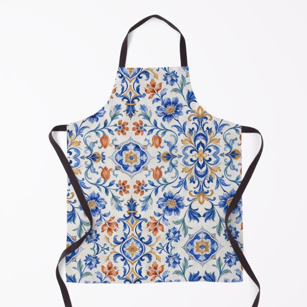 Item preview, Portuguese Azulejo Botanical – Luxury Seamless Watercolor Pattern designed and sold by Jandedan.
