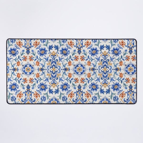 Item preview, Portuguese Azulejo Botanical – Luxury Seamless Watercolor Pattern designed and sold by Jandedan.