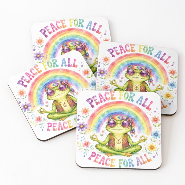 Item preview, Hippie Frog Meditation Peace For All Watercolor designed and sold by Natalia-Vlad.
