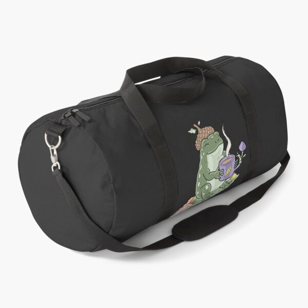 Item preview, Frog drinking coffee with acorn hat and snail cottagecore illustration designed and sold by LeshanArt.