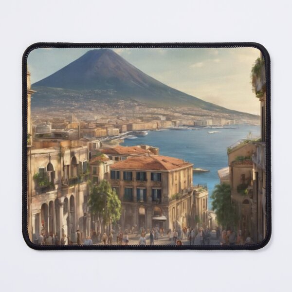 Item preview, Bay of Naples Italy Watercolor Landscape Mount Vesuvius Art designed and sold by UmSkelig834.