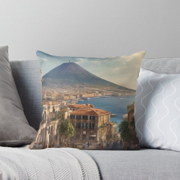 Item preview, Bay of Naples Italy Watercolor Landscape Mount Vesuvius Art designed and sold by UmSkelig834.