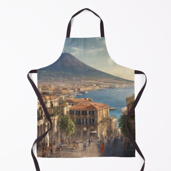 Item preview, Bay of Naples Italy Watercolor Landscape Mount Vesuvius Art designed and sold by UmSkelig834.
