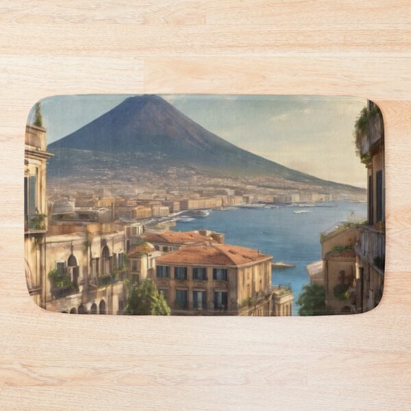 Item preview, Bay of Naples Italy Watercolor Landscape Mount Vesuvius Art designed and sold by UmSkelig834.