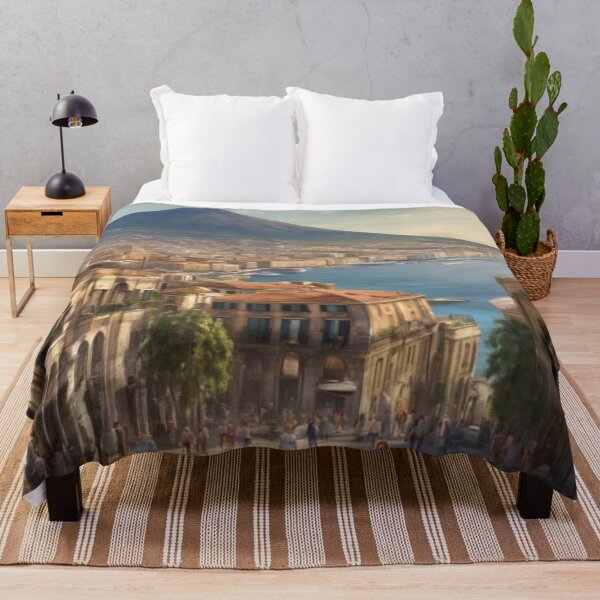 Item preview, Bay of Naples Italy Watercolor Landscape Mount Vesuvius Art designed and sold by UmSkelig834.