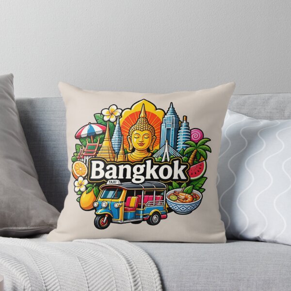Item preview, Bangkok, Thailand – Colorful City Icons designed and sold by Myra365Art.