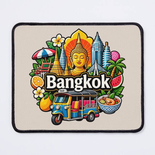 Item preview, Bangkok, Thailand – Colorful City Icons designed and sold by Myra365Art.