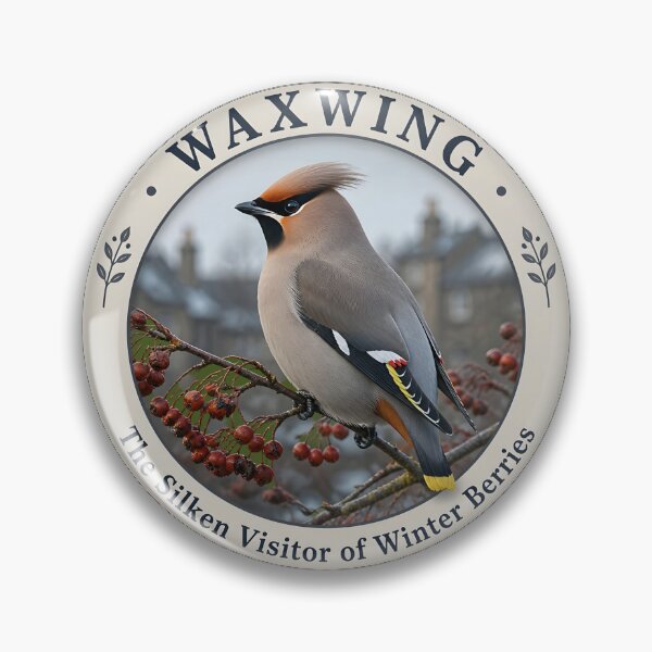 Item preview, WAXWING    – The Silken Visitor of Winter Berries designed and sold by The Digital Compass.