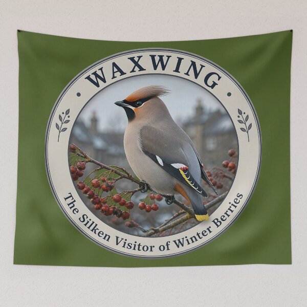 Item preview, WAXWING    – The Silken Visitor of Winter Berries designed and sold by The Digital Compass.