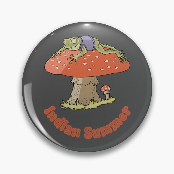 Item preview, Frog on mushroom indian summer vintage cottagecore illustration designed and sold by LeshanArt.