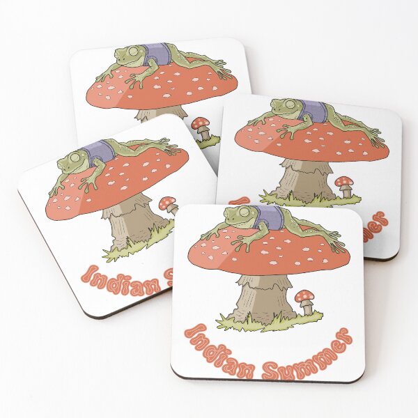 Item preview, Frog on mushroom indian summer vintage cottagecore illustration designed and sold by LeshanArt.