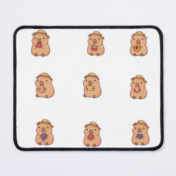 Item preview, Cute Capybara With Fruits Sticker Sheet designed and sold by KAWAII STUDIO NB.