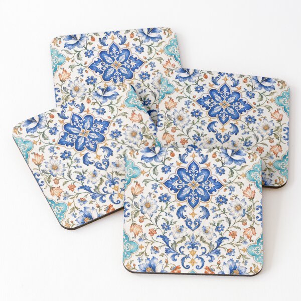 Item preview, Azulejo Bloom – Portuguese Seamless Floral Pattern designed and sold by Jandedan.