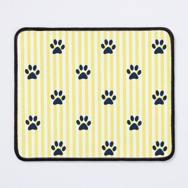 Item preview, Navy Paw Print Stripes Pattern | Yellow and White Striped Paw Design | Cute Dog Paw Print | Animal Lover Paw Pattern | Navy Paws on Vertical Stripes | Dog Mom Paw Pattern designed and sold by VivaFy.