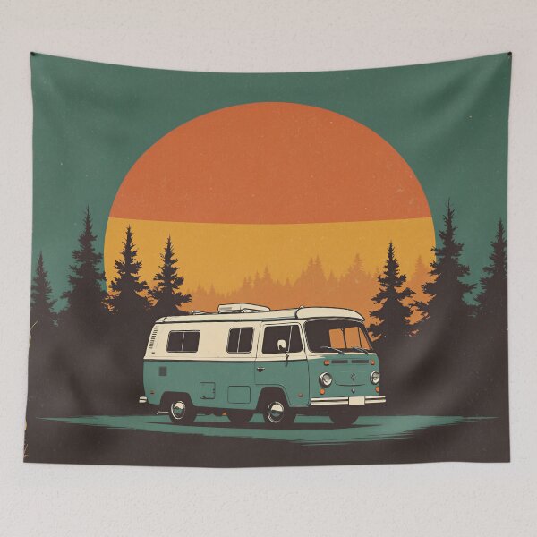 Item preview, Lost In The Right Direction - Retro Camper Van Adventure designed and sold by NeuralAuraArts.
