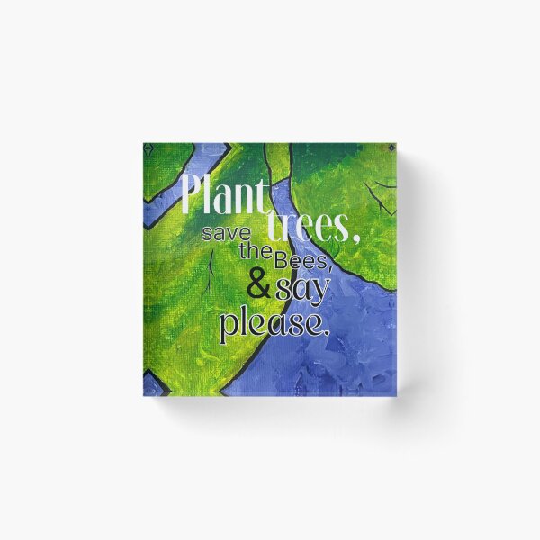 Item preview, acrylic painting with environmental quote designed and sold by GiSilver.
