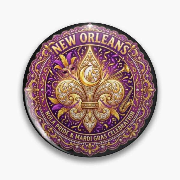Item preview, Fleur De Lys NOLA New Orleans Pride Mardi Gras Purple Gold Celebration designed and sold by ProjectNoah.