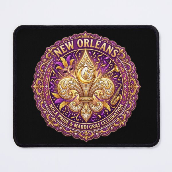 Item preview, Fleur De Lys NOLA New Orleans Pride Mardi Gras Purple Gold Celebration designed and sold by ProjectNoah.