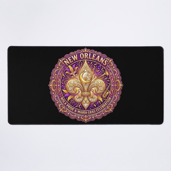 Item preview, Fleur De Lys NOLA New Orleans Pride Mardi Gras Purple Gold Celebration designed and sold by ProjectNoah.