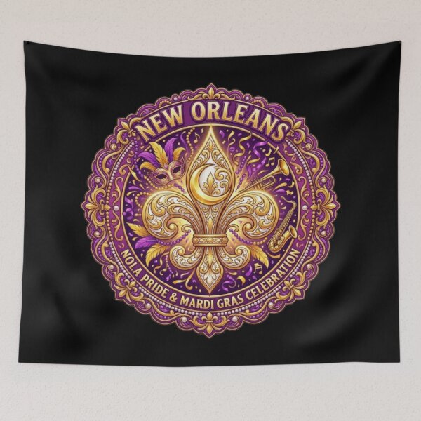 Item preview, Fleur De Lys NOLA New Orleans Pride Mardi Gras Purple Gold Celebration designed and sold by ProjectNoah.